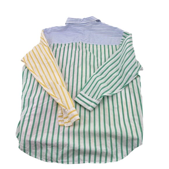 Gap The Big Shirt Multicolor Striped Cotton Button-Up Long Sleeve Men Top Size M - Picture 5 of 5